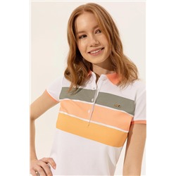 Kadın Somon Polo Yaka Tişört