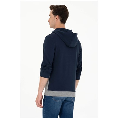 Erkek Lacivert Kapüşonlu Sweatshirt