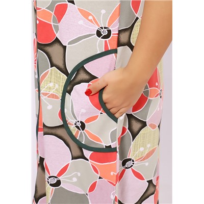 520 Халат больших размеров - Цветы