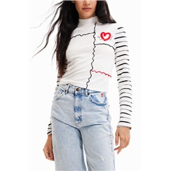 Camiseta canalé arty corazón