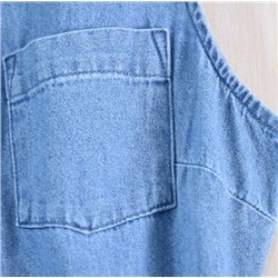 Джинсовое платье без пукавов