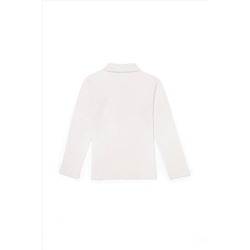 Çocuk Polo Yaka Ekru Basic Sweatshirt