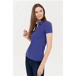 Kadın Mavi Basic Polo Yaka Tişört