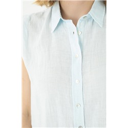 Kadın Açık Mavi Kısa Kollu Gömlek