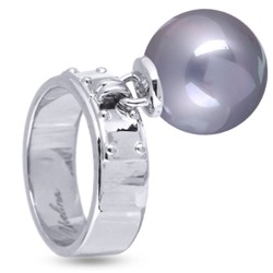 Кольцо (Майорка 14мм серо-голубая; покрытие родий), Есть комплект