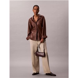 Monogram Logo Hardware Crocodile Print Shoulder Bag