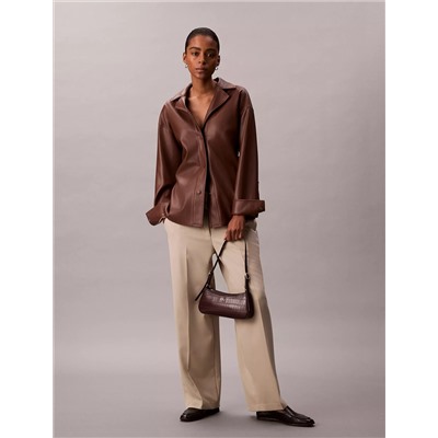 Monogram Logo Hardware Crocodile Print Shoulder Bag