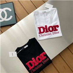 Футболка без рукавов с прорезиненнвм принтом Dio*r