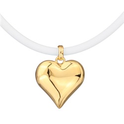 Колье-чокер Сердцебиение (2, 5см, каучук белый; покрытие золото) 43-48см, Есть комплект