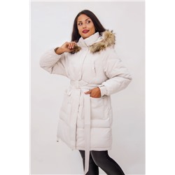 Зимняя куртка на поясе с натуральным мехом арт. 23226