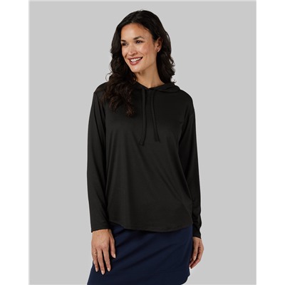 WOMEN'S COOL LONG SLEEVE HOODED T-SHIRT