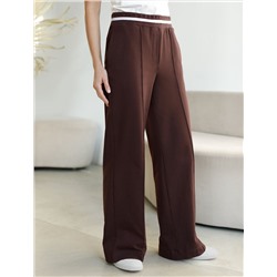 Брюки прямые со стрелками из премиального футера двухнитки с эластаном