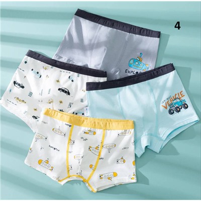 Детские трусы для мальчиков. Комплект из 4 штук. Приятные, мягкие, хлопо