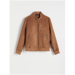 Jacke aus Wildlederimitat