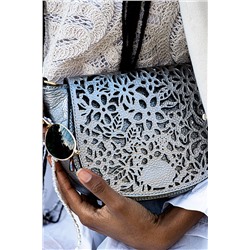 Bandolera de piel Kate Plateado