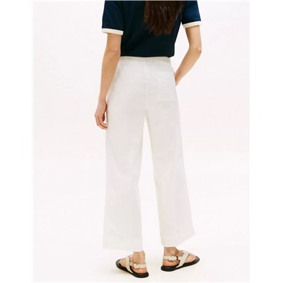 Pull-On Wide-Leg Ankle Pant