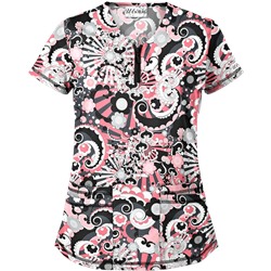 UA Pucci Power Black Print Scrub Top