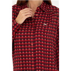 Kadın Bordo Uzun Kollu Gömlek