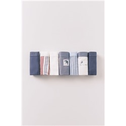 Pack 7 bragas clásicas algodón azul logo