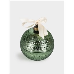 Емкость для хранения, 13х11 см, 180 мл, стекло Р/металл, зеленая, Шар, Сhristmas time