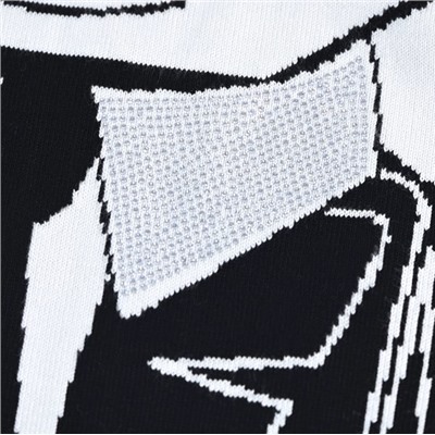 Зимний теплый шарф из окрашенной пряжи с вышитым рисунком мультяшного кота КАР*Л! 😎