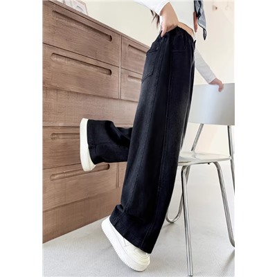 Джинсы для девочек с шарфом на поясе