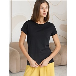 Базовая футболка полуприлегающая из премиального хлопка с эластаном