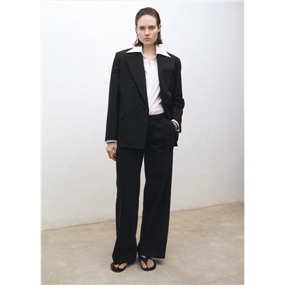 Jeans wide leg pinzas