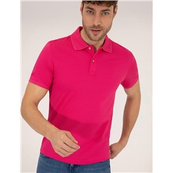 Pembe Slim Fit Polo Yaka Merserize Tişört