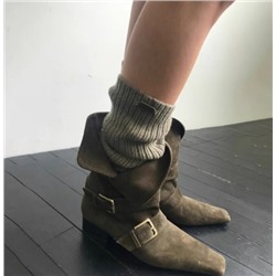 Короткие сапожки из натуральной замши