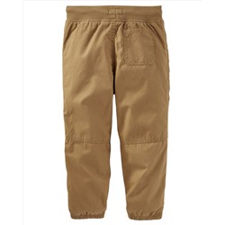 Jersey-Lined Poplin Joggers