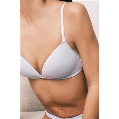 Sujetador triangular relleno algodón azul