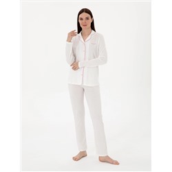 Krem Pijama Takımı