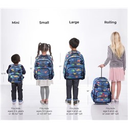 Mackenzie Blue Multicolor Dino Backpacks