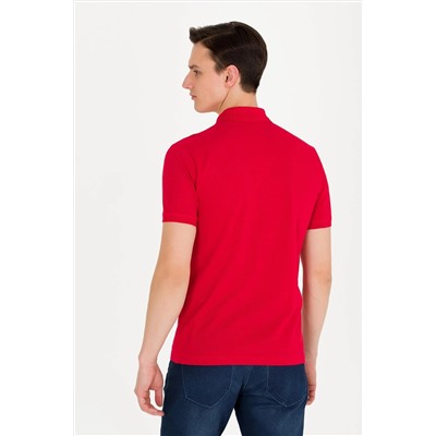 Erkek Kırmızı Basic Polo Yaka Tişört