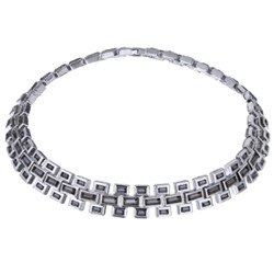 Колье Богемия (кристаллы SW темно-серые; покрытие родий) 38-41см, Есть комплект