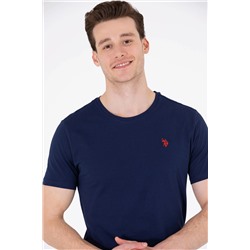 Erkek Lacivert Basic Bisiklet Yaka Tişört