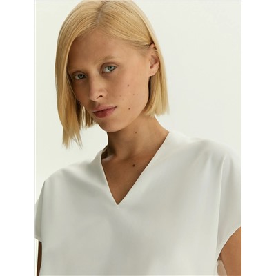 Блузка с V-образным вырезом, B2781/snowdrop