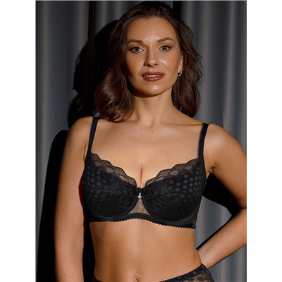 Бюстгальтер 6010 Coquette Черный ЧЗ сшивная Fluide