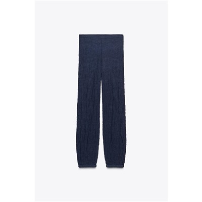 FINE KNIT WRINKLED-EFFECT TROUSERS