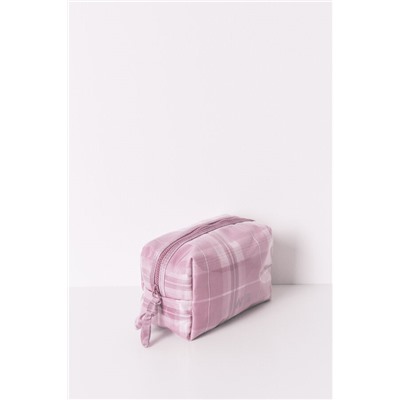 Neceser mediano estampado cuadros rosa