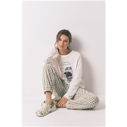 Pijama largo polar Mafalda cuadros vichy