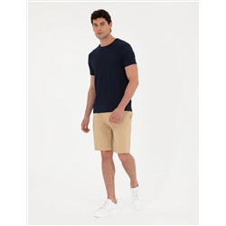 Camel Slim Fit Dokuma Şort
