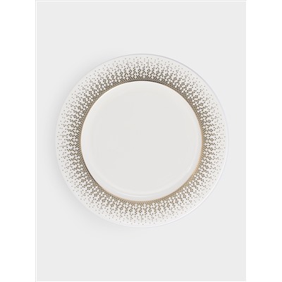 Сервиз обеденный, 12 перс, 50 пр, фарфор F, бело-зеленый, с золотистым кантом, матовый, Virtus