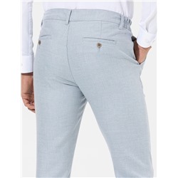 Açık Mavi Slim Fit Beli Lastikli Kanvas Pantolon