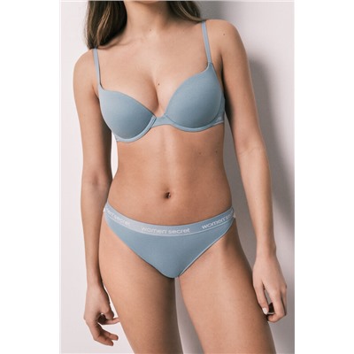 Braga clásica algodón canalé verde