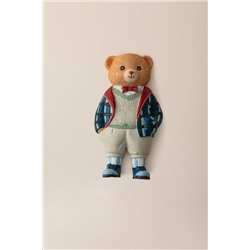 Boris Bear Magnet - Lacivert/Açık Bej - 4x8 cm