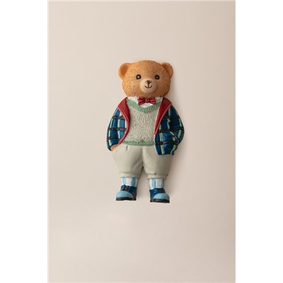 Boris Bear Magnet - Lacivert/Açık Bej - 4x8 cm