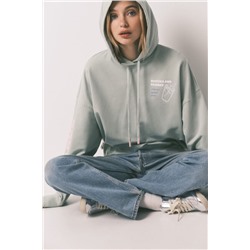 Sudadera capucha felpa algodón verde