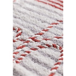 Fleuramour Banyo Paspas - Beyaz/Kırmızı/Gri - 50x80 cm
